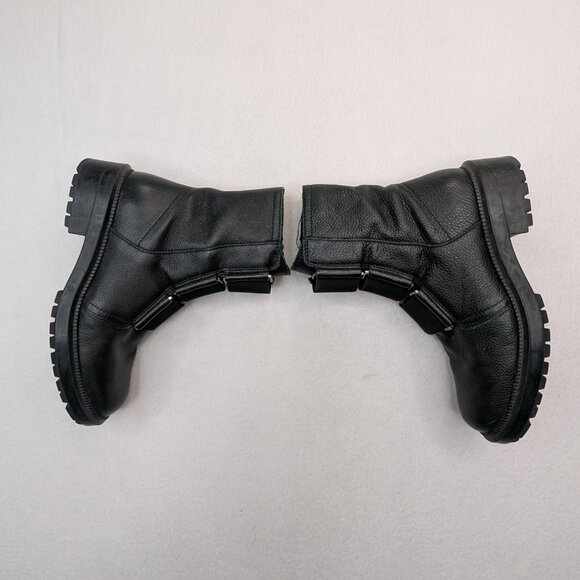 Aquatalia Men’s Waterproof Leather Elastic Strap Side Zip 401267 Combat Boots 6M - Picture 9 of 15